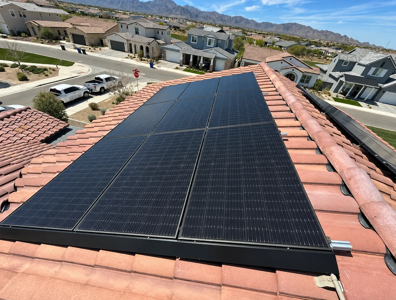 Residential rooftop solar panel array